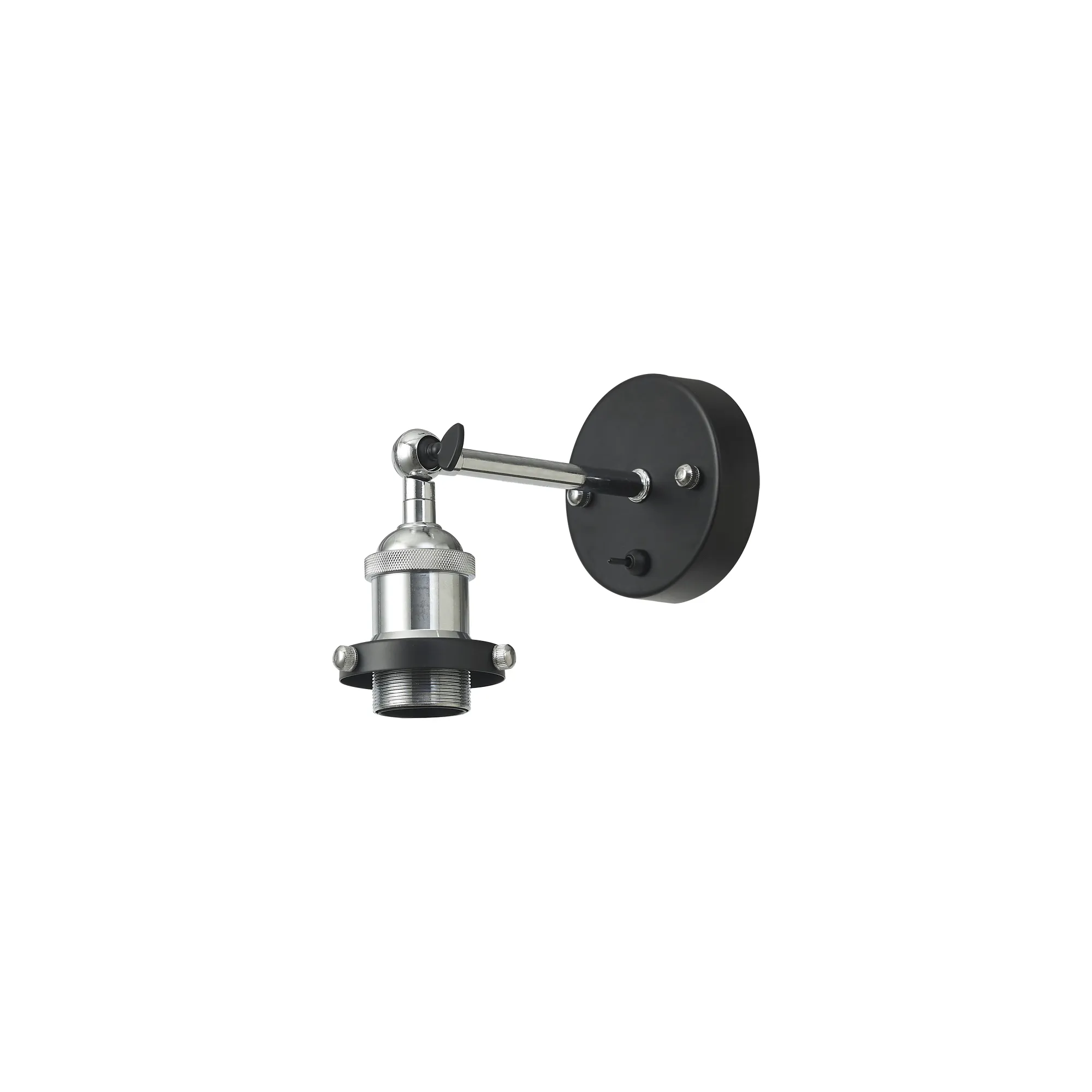 D0704  Dreifa Switched Wall Lamp 1 Light Polished Chrome, Black